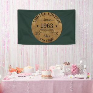 Personalisiert sechzig Vintagen Geburtstagsgeschen Banner