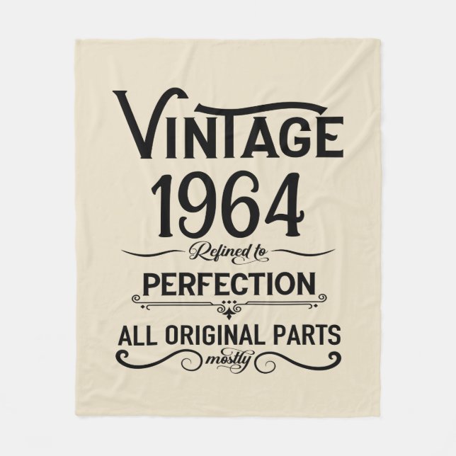 Personalisiert sechzig Vintagen Geburtstagsgeschen Fleecedecke (Vorderseite)