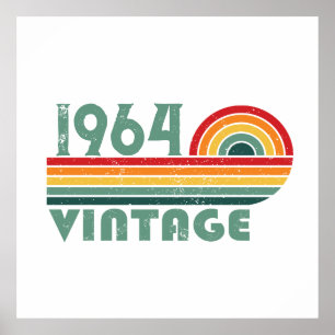 Personalisiert sechzig Vintagen Geburtstagsgeschen Poster