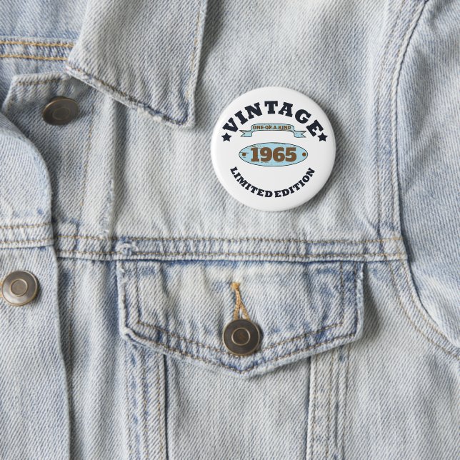 Personalisiert sechzigste Vintage 60. Geburtstagsp Button (Beispiel)