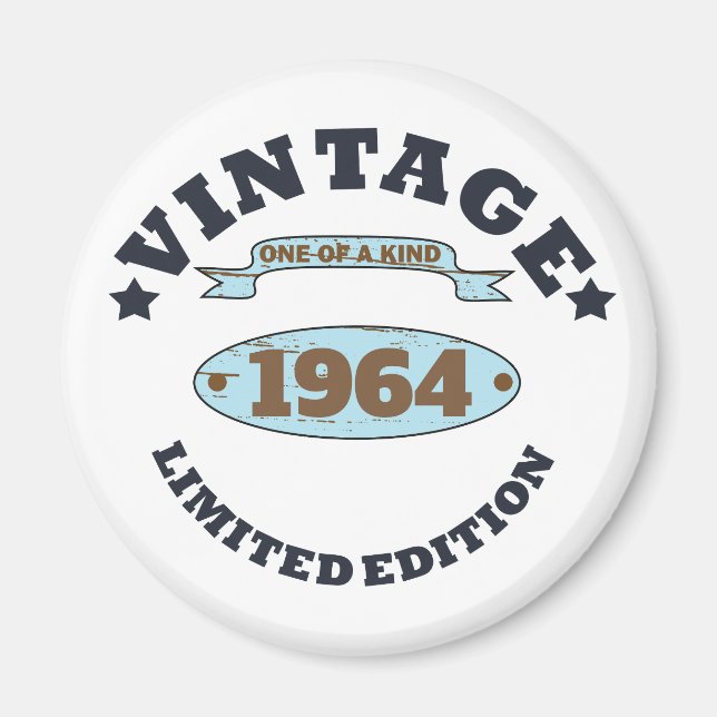 Personalisiert sechzigste Vintage 60. Geburtstagsp Magnet (Vorne)