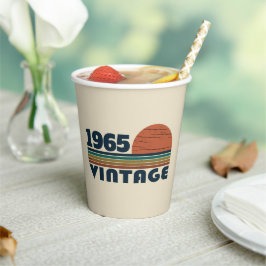 Personalisiert sechzigste Vintage 60. Geburtstagsp Pappbecher