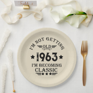 Personalisiert sechzigste Vintage 60. Geburtstagsp Pappteller