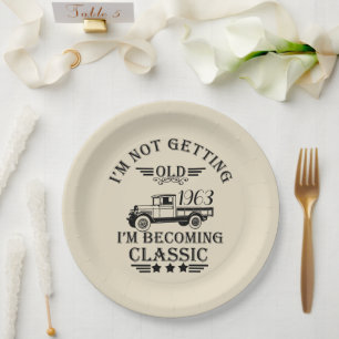 Personalisiert sechzigste Vintage 60. Geburtstagsp Pappteller