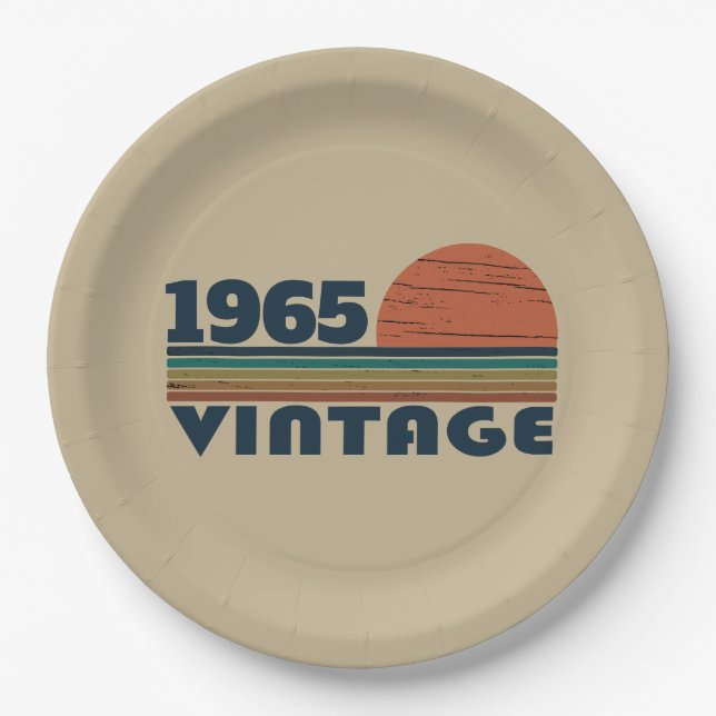 Personalisiert sechzigste Vintage 60. Geburtstagsp Pappteller (Vorderseite)