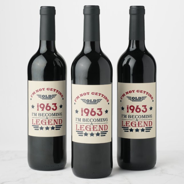 Personalisiert sechzigste Vintage 60. Geburtstagsp Weinetikett (Flaschen)