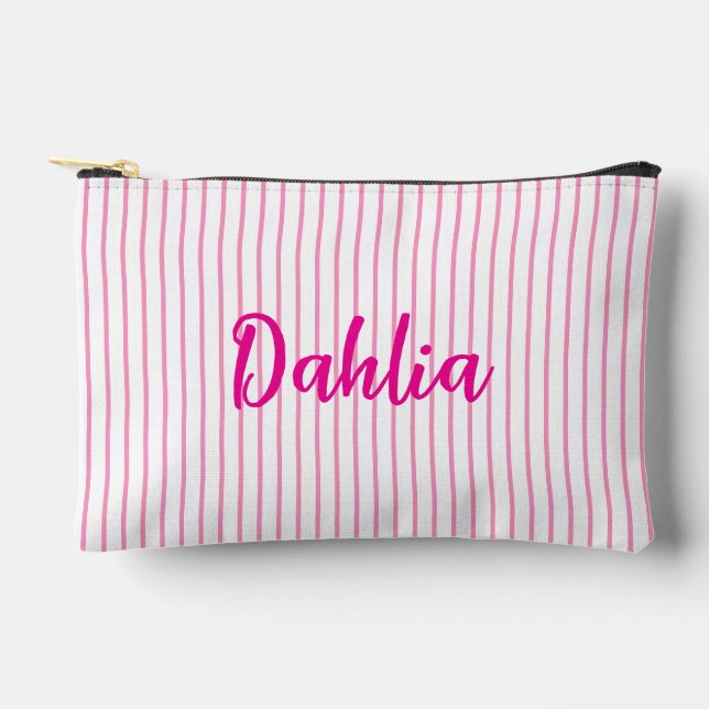 Personalisiert Seersucker Makeup Bag, Bridesmaid G Zubehörtasche (Vorderseite)