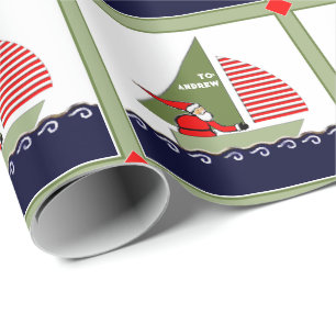 Personalisiert Segelboot Weihnachtsfeiertag Geschenkpapier