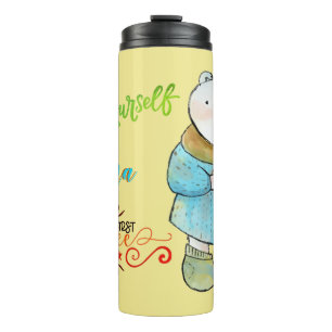Personalisiert, sei selbst, aber erster Kaffeebär Thermosbecher