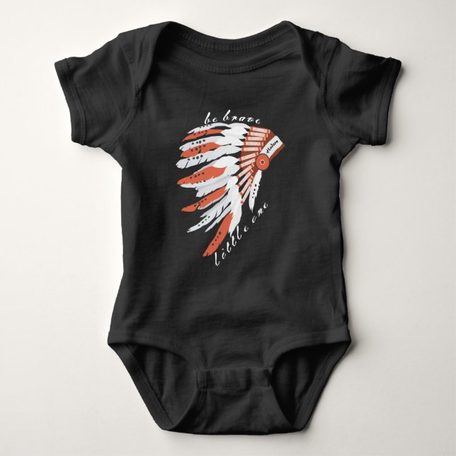 Personalisiert sein tapfer Little One indische Hit Baby Strampler (Vorderseite)