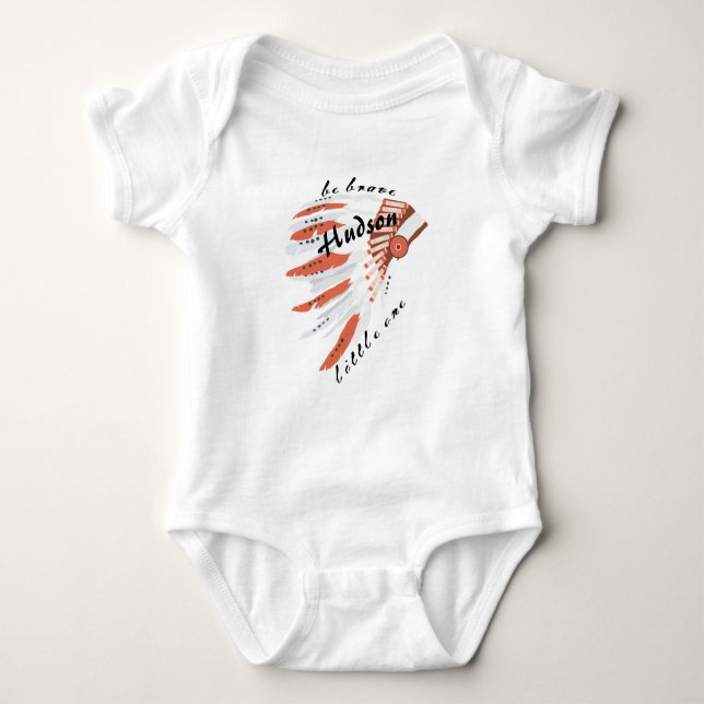 Personalisiert sein tapfer Little One indische Hit Baby Strampler (Vorderseite)