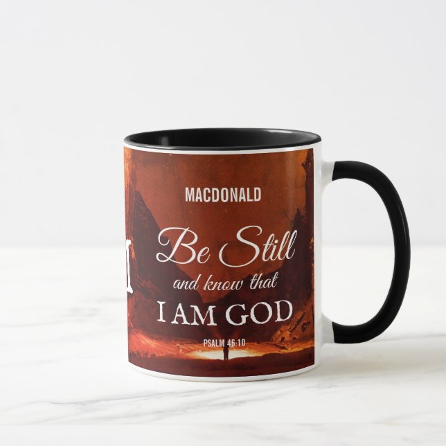 Personalisiert SEIN UND Christliches Monogramm KEN Tasse (Rechts)
