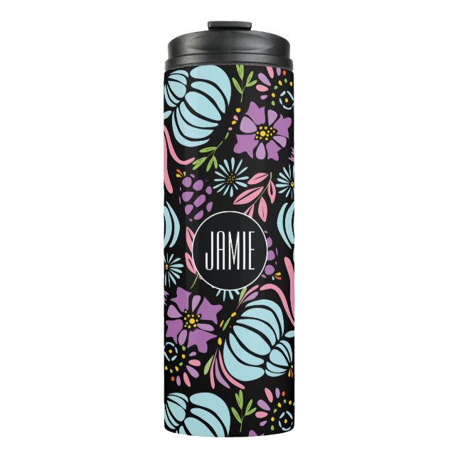 Personalisiert serenity Blue Rose Quartz Muster Thermosbecher (Vorderseite)