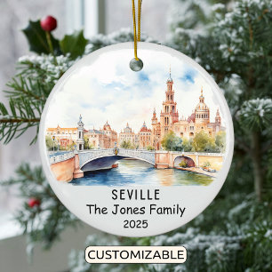 Personalisiert Sevilla Ornament, Spanien Keramik Ornament