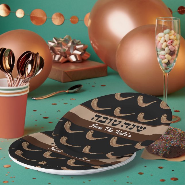 Personalisiert Shanah Tova Shofer Pappteller (Multi)