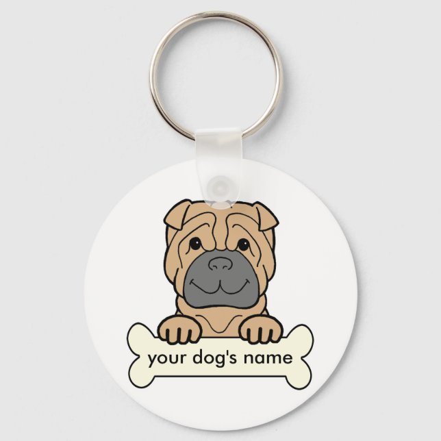 Personalisiert Shar-Pei Schlüsselanhänger (Vorderseite)