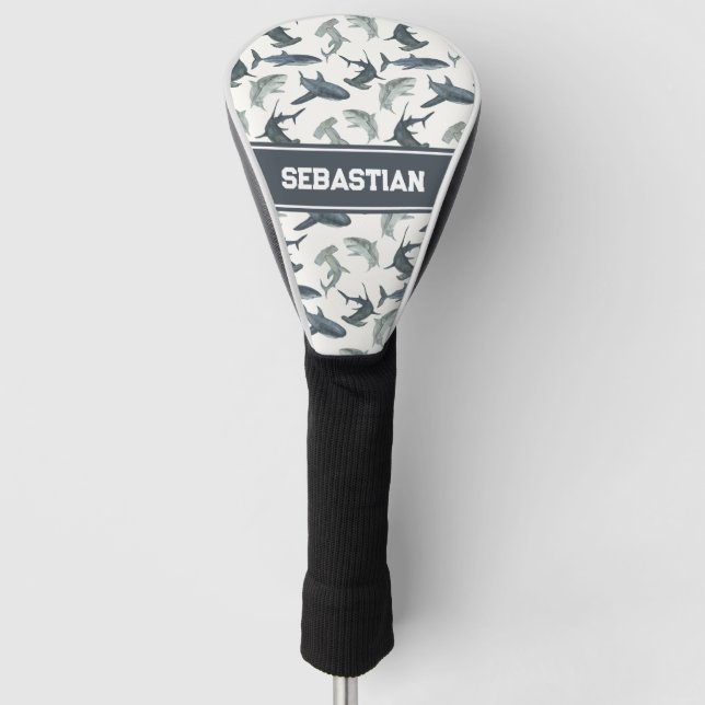 Personalisiert Shark Golf Head Cover | Custom Golf Golf Headcover (Vorderseite)