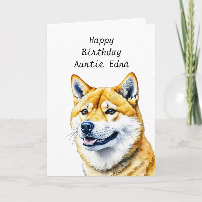 Personalisiert Shiba Inu Birthday Karte (Vorderseite)
