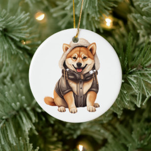 Personalisiert Shiba Inu Dog Keramik Ornament