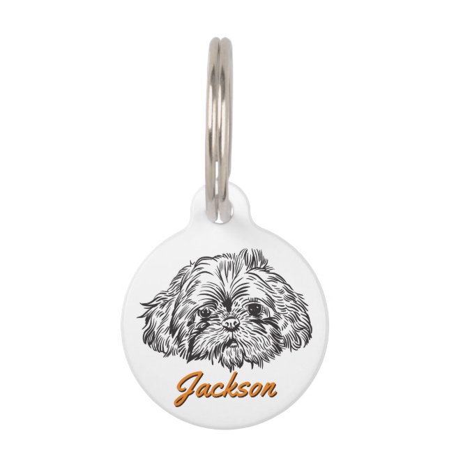 Personalisiert Shih Tzu Dog Lover Individuelle Nam Haustiermarke (Vorderseite)