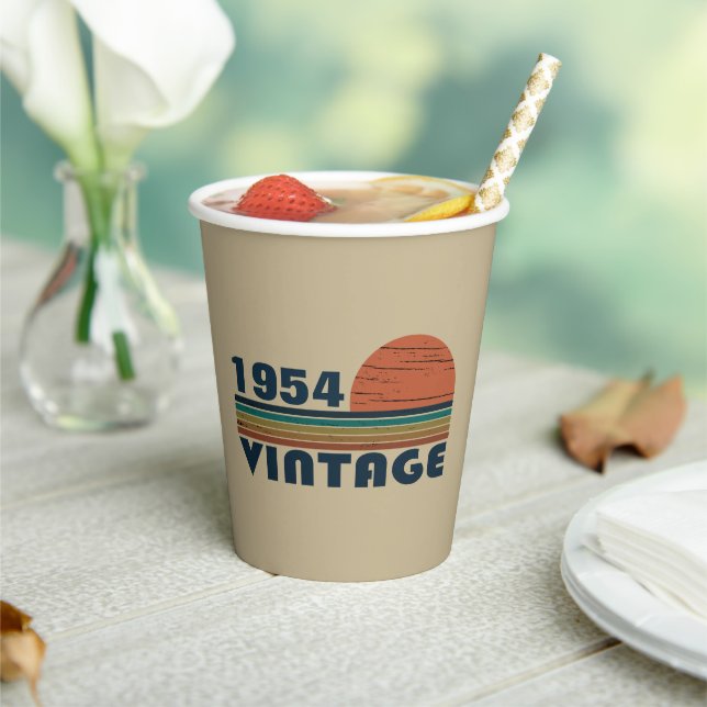 Personalisiert siebzig Vintagen 70. Geburtstag Pappbecher (In Situ)