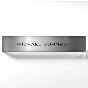 Personalisiert-Silber-Metallic Namensplakette