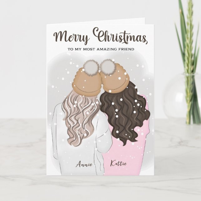 Personalisiert Simple Best Friend Bestie Girlie Xm Karte (Vorderseite)