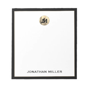 Personalisiert Simple Luxury Monogram Notepad Notizblock