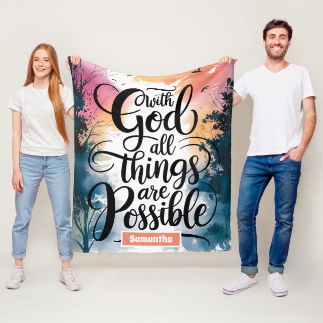 Personalisiert sind alle Dinge möglich Christlich Fleecedecke (Beispiel)