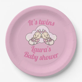 Personalisiert sind es Zwillingsbaby Dusche Party Pappteller