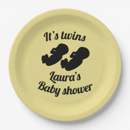 Personalisiert sind es Zwillingsbaby Dusche Party Pappteller