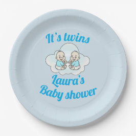 Personalisiert sind es Zwillingsbaby Dusche Party Pappteller