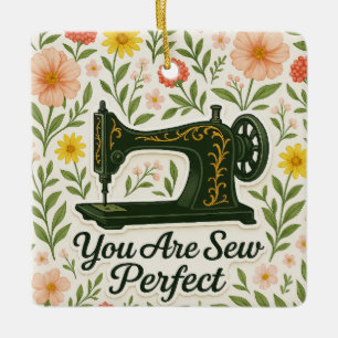 Personalisiert sind Sie eine perfekte Nähmaschine Keramikornament