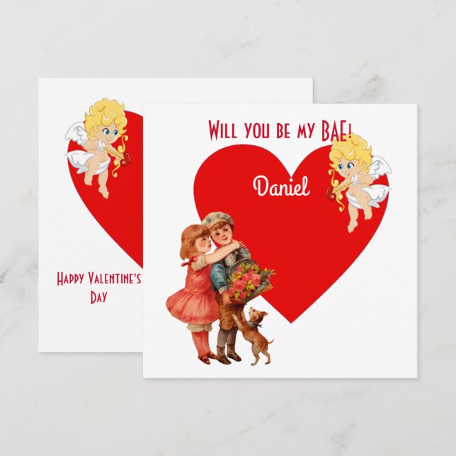 Personalisiert sind Sie meine BAE Cupid Angel Card (Vorne/Hinten)