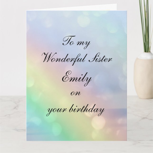 Personalisiert Sister Birthday Karte (Vorderseite)