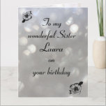 Personalisiert Sister Birthday Karte<br><div class="desc">Stilvolle personalisierte Geburtstagskarte für Schwester</div>