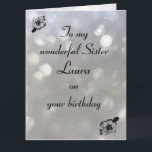 Personalisiert Sister Birthday Karte<br><div class="desc">Stilvolle personalisierte Geburtstagskarte für Schwester</div>