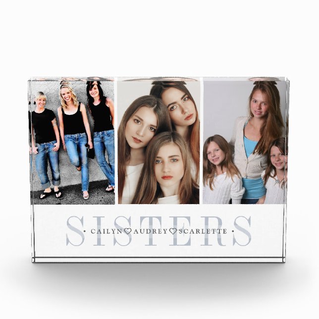 Personalisiert Sisters FotoCollage Fotoblock (Vorderseite)