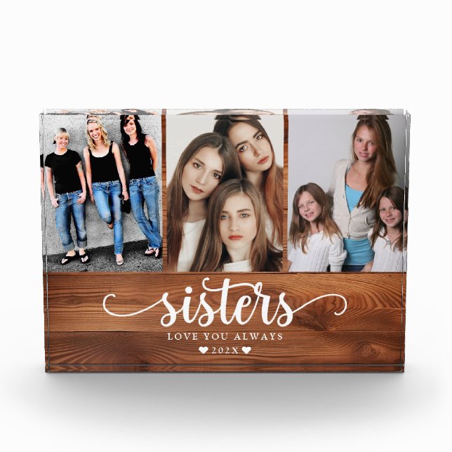 Personalisiert Sisters FotoCollage Fotoblock (Vorderseite)