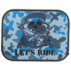 Personalisiert Skull Beret Blue Gray Camouflage Ca Autofußmatte (Rückseite)