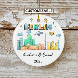 Personalisiert Skyline Berlin Ornament, Deutschlan Keramik Ornament