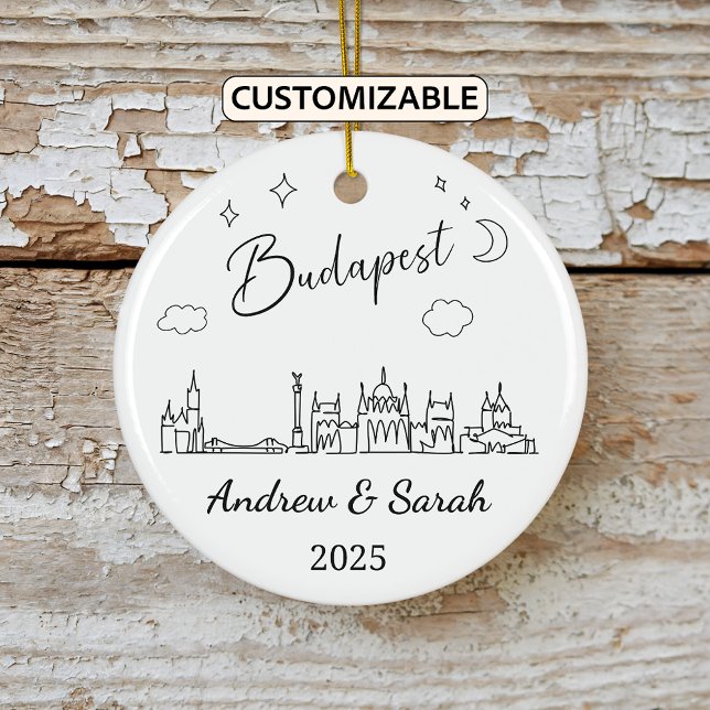 Personalisiert Skyline Budapest Ornament, Ungarn Keramik Ornament (Von Creator hochgeladen)