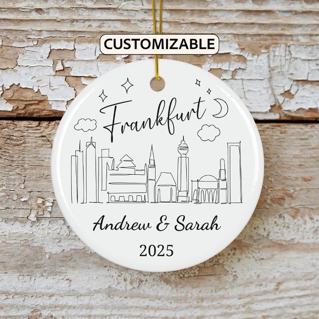 Personalisiert Skyline Frankfurt Ornament, Deutsch Keramik Ornament (Von Creator hochgeladen)