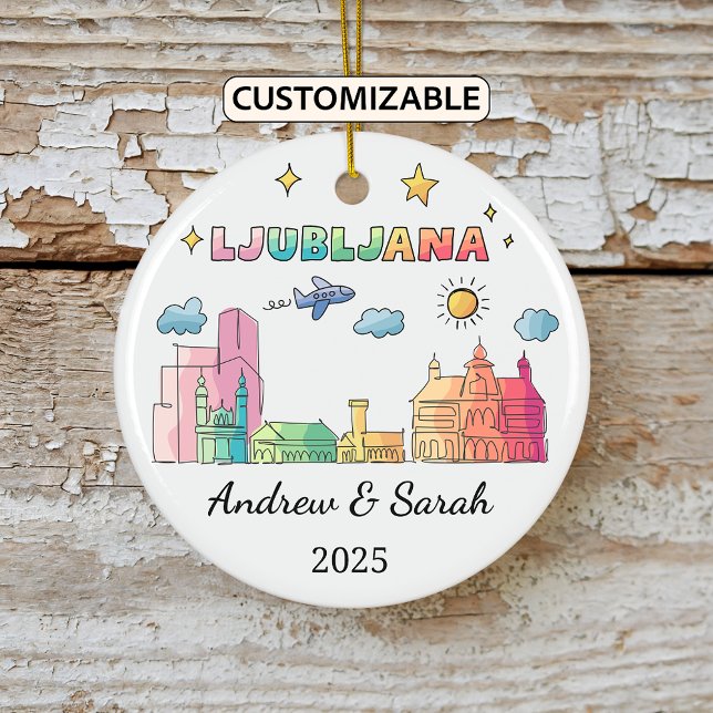 Personalisiert Skyline Ljubljana Ornament, Sloweni Keramik Ornament (Von Creator hochgeladen)