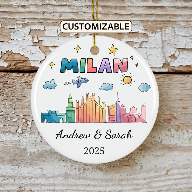 Personalisiert Skyline Milan Ornament, Italien Keramik Ornament (Von Creator hochgeladen)
