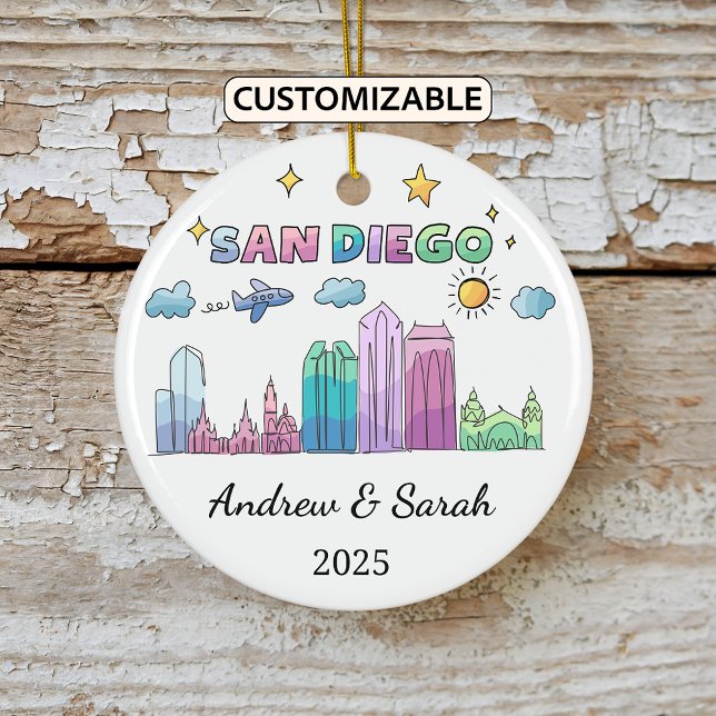 Personalisiert Skyline San Diego, Kalifornien Keramik Ornament (Von Creator hochgeladen)