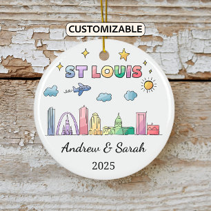 Personalisiert Skyline St Louis Ornament, Missouri Keramik Ornament