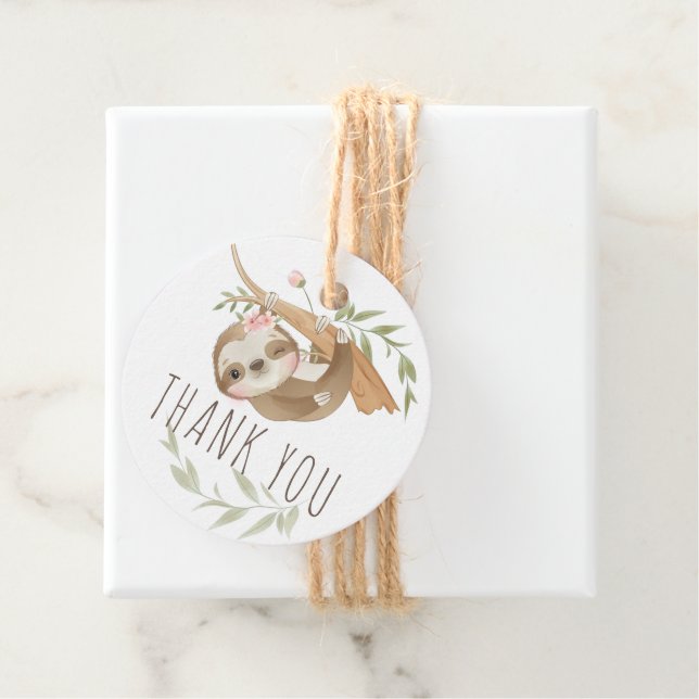 Personalisiert Sloth Girl Birthday Geschenkanhänger (Beispiel)