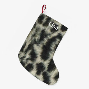 Personalisiert Snow Leopard Weihnachtsfest Strumpf Kleiner Weihnachtsstrumpf