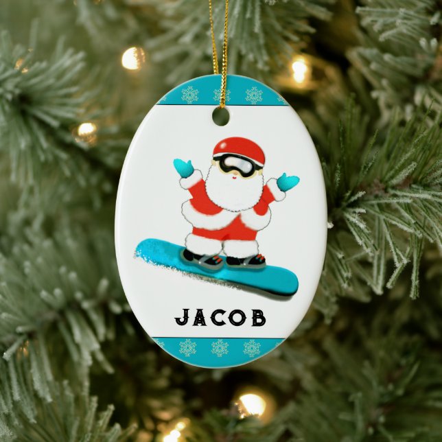 Personalisiert Snowboarder Snowboarder Collectibel Keramik Ornament (Baum)